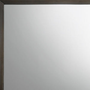 HomeRoots 35" Gray Oak Framed Accent Mirror – Elegant Reflection for Entryways, Living Rooms & Bedrooms 318718