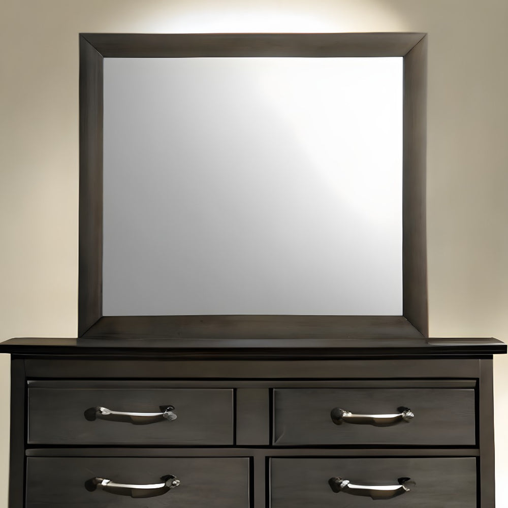 HomeRoots 35" Gray Oak Framed Accent Mirror – Elegant Reflection for Entryways, Living Rooms & Bedrooms 318718