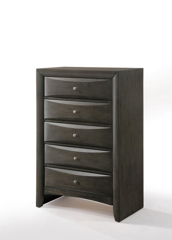 Homeroots 32" Gray Solid Wood  Solid Wood 318720