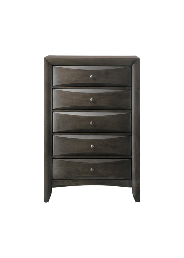 HomeRoots 59" Gray Solid Wood Dresser – Contemporary Storage Solution with Ample Drawers for Modern Homes 5 318720
