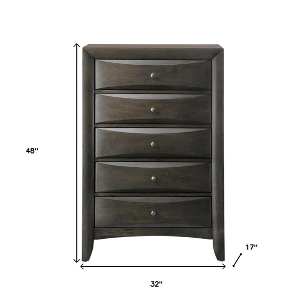 HomeRoots 59" Gray Solid Wood Dresser – Contemporary Storage Solution with Ample Drawers for Modern Homes 5 318720