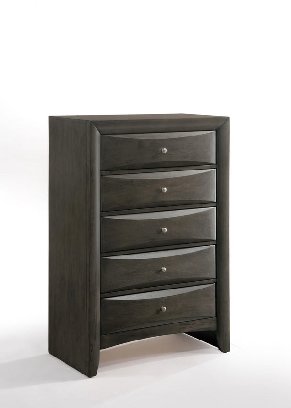 HomeRoots 59" Gray Solid Wood Dresser – Contemporary Storage Solution with Ample Drawers for Modern Homes 5 318720