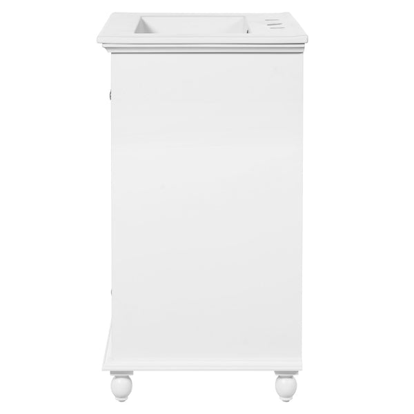 English Elm 24'' French Style Bathroom Vanity with Ceramic Sink Soft Close Cabinet and Drawer White N710P411227K