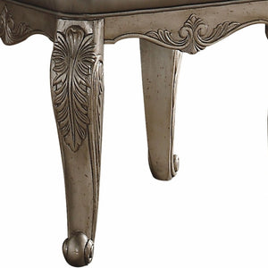 HomeRoots 19" Antique Silver Backless Bar Chair - Stylish Solid Wood Stool for Kitchen & Dining Spaces 318741