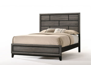 Homeroots Gray Solid Wood Bed Frame  Mdf 318742