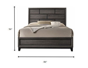 Homeroots Gray Solid Wood Bed Frame  Mdf 318742