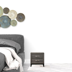 Homeroots 25" Gray Two Drawers Nightstand   318744