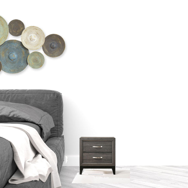 Homeroots 25" Gray Two Drawers Nightstand   318744