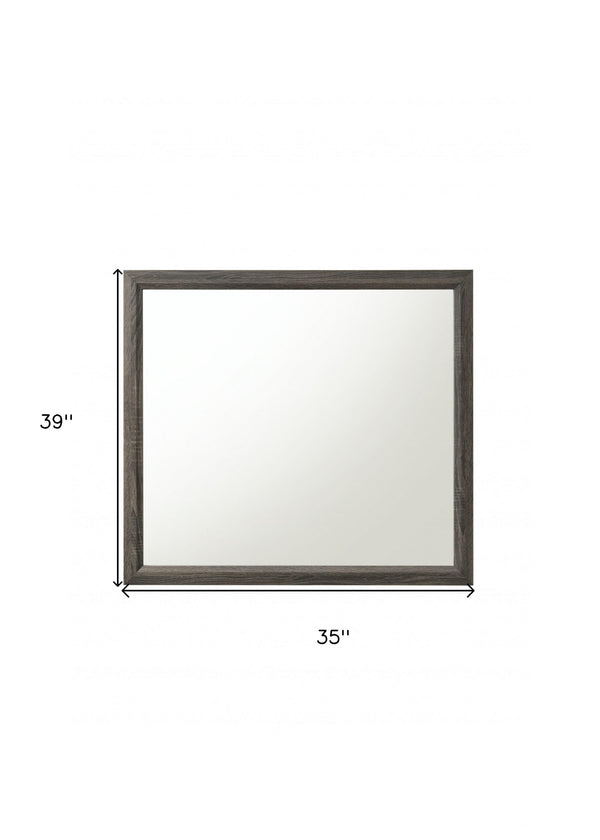 Homeroots 35" Rectangle Wall Mounted Accent Mirror With Frame  Mirror 318745