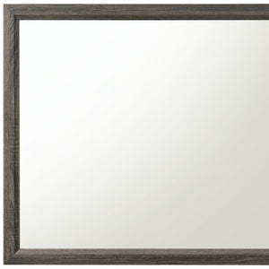 HomeRoots 35" Gray Wood Framed Accent Mirror - Elegant Rectangle Design to Brighten Any Room with Style! 318745