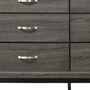 HomeRoots 58" Gray Six Drawer Double Dresser - Modern Storage Solution for Organized Bedrooms and Stylish Décor 6 318746