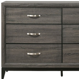 HomeRoots 58" Gray Six Drawer Double Dresser - Modern Storage Solution for Organized Bedrooms and Stylish Décor 6 318746