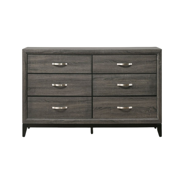 HomeRoots 58" Gray Six Drawer Double Dresser - Modern Storage Solution for Organized Bedrooms and Stylish Décor 6 318746