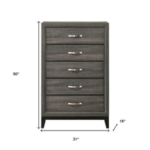 HomeRoots 58" Gray Six Drawer Double Dresser - Modern Storage Solution for Organized Bedrooms and Stylish Décor 5 318747