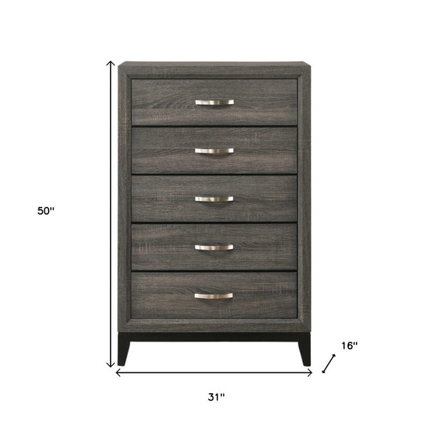 HomeRoots 58" Gray Six Drawer Double Dresser - Modern Storage Solution for Organized Bedrooms and Stylish Décor 5 318747