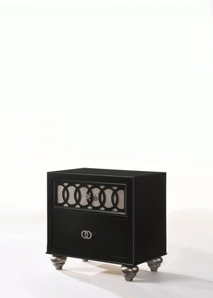 Homeroots 26" X 16" X 26" Copper Shimmery And Black Rubber Wood Nightstand   318750