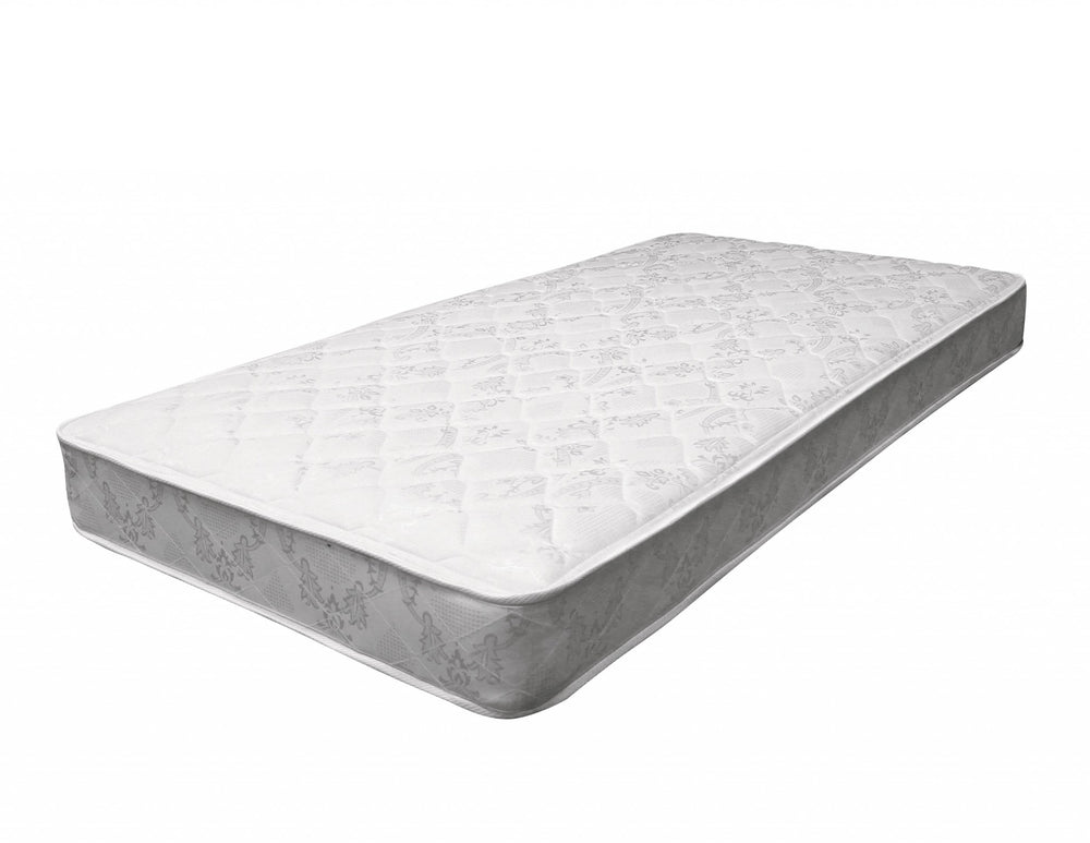 Homeroots 75" X 39" X 6" Twin White And Gray Fabric Mattress  Foam 318759