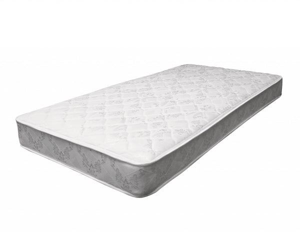 Homeroots 75" X 54" X 6" Full White And Gray Fabric Mattress  Foam 318760