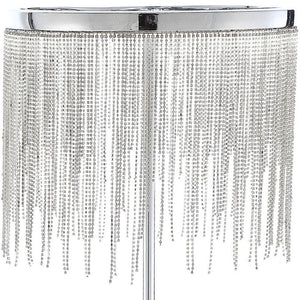 Homeroots 23" Silver Metal Table Lamp With Clear Drum Shade   318778