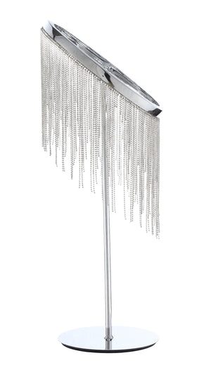 Homeroots 23" Silver Metal Table Lamp With Clear Drum Shade   318778