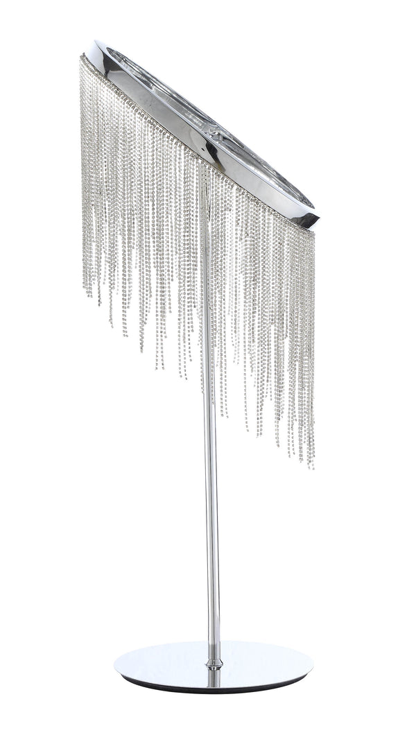 Homeroots 23" Silver Metal Table Lamp With Clear Drum Shade   318778