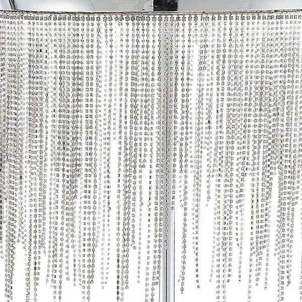 Homeroots 23" Silver Metal Table Lamp With Clear Drum Shade   318778