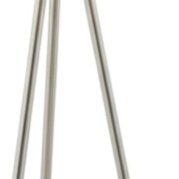 HomeRoots Feather Elegant Nickel Metal Table Lamp with Glowing Accent - Modern Design for Any Space 318780