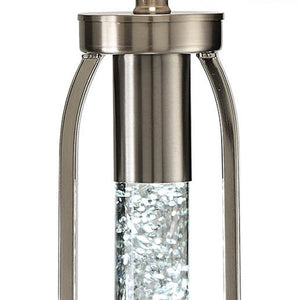 HomeRoots 31" Elegant Silver Metal Table Lamp with Beige Shade – Timeless Design for Any Room Décor 318781