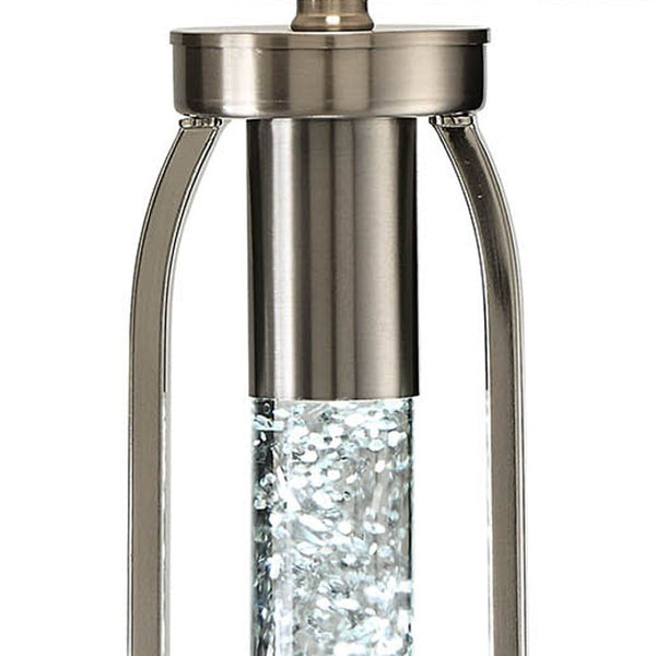 HomeRoots 31" Elegant Silver Metal Table Lamp with Beige Shade – Timeless Design for Any Room Décor 318781