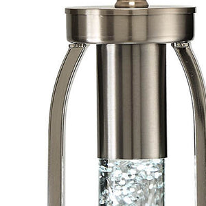 HomeRoots 31" Elegant Silver Metal Table Lamp with Beige Shade – Timeless Design for Any Room Décor 318781