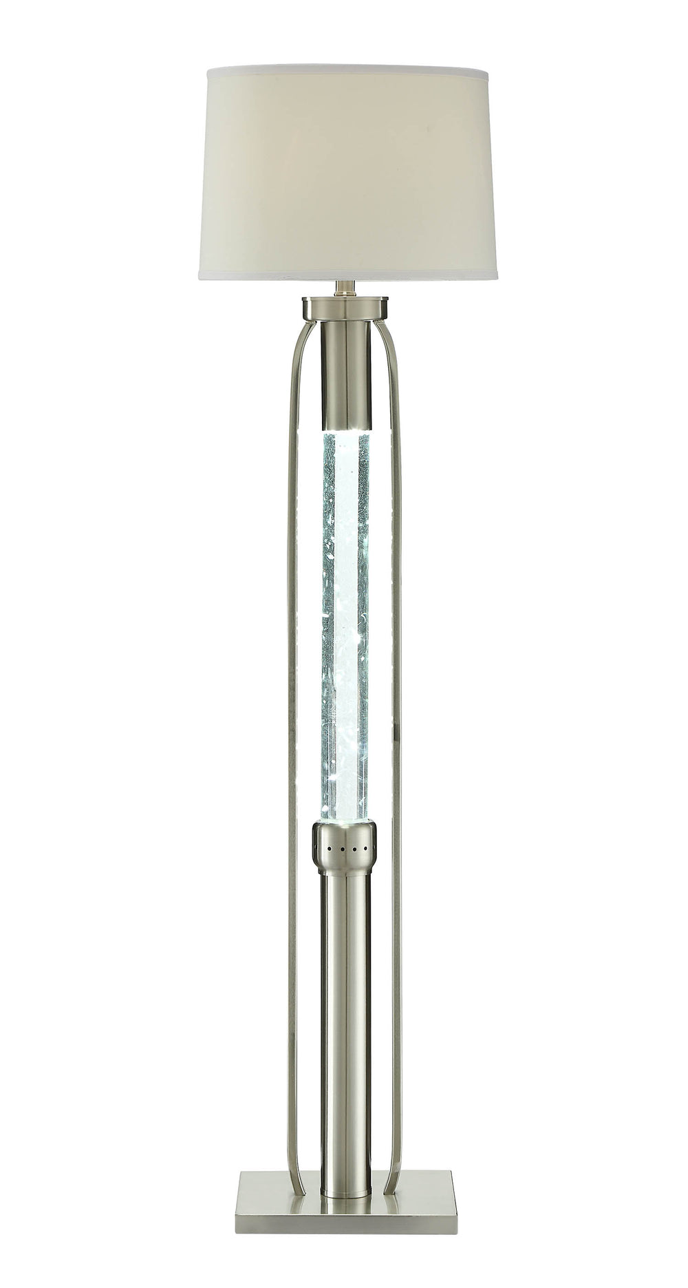 Homeroots 15" X 15" X 58" Sand Nickel Floor Lamp  Metal 318782