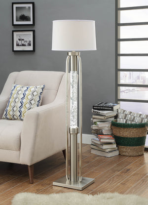 Homeroots 15" X 15" X 58" Sand Nickel Floor Lamp  Metal 318782