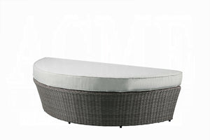 Homeroots Set Of Two Beige Fabric And Gray Wicker Patio Canopy Daybed   318799