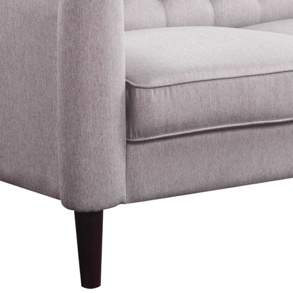 HomeRoots 56" Vintage-Inspired Cream Fabric Loveseat with Tufted Back, Rolled Arms & Cozy Pillows for Home Elegance 318825