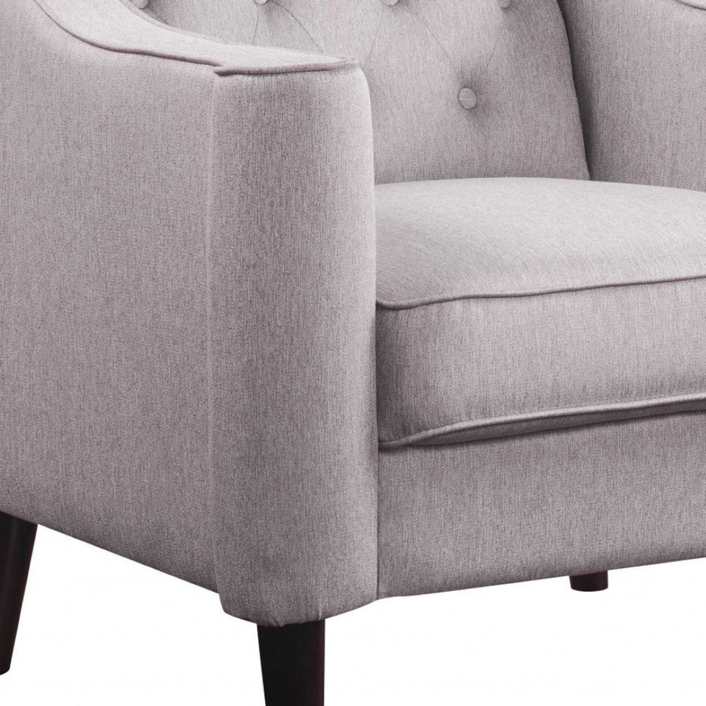 HomeRoots 33" Cream and Black Fabric Arm Chair - Elegant, Durable Upholstery with Stylish Design for Any Space 318826