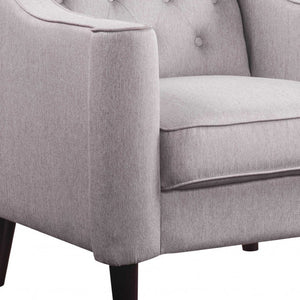 HomeRoots 33" Cream and Black Fabric Arm Chair - Elegant, Durable Upholstery with Stylish Design for Any Space 318826