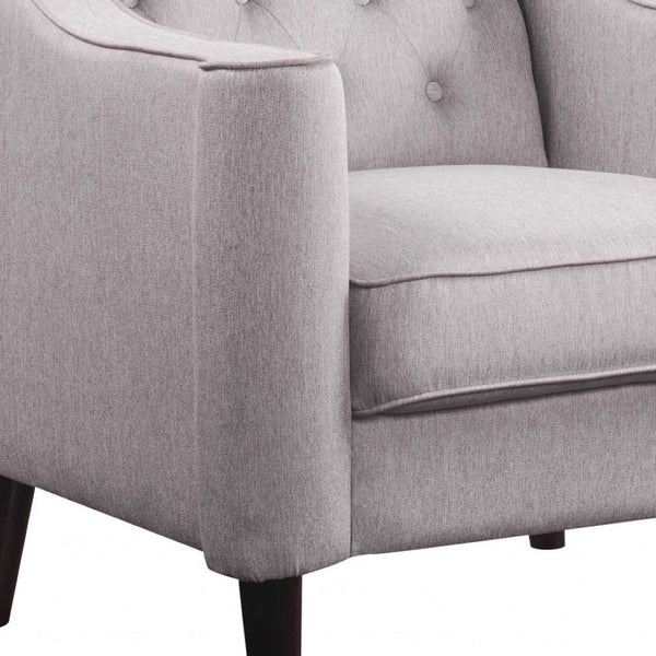 HomeRoots 33" Cream and Black Fabric Arm Chair - Elegant, Durable Upholstery with Stylish Design for Any Space 318826