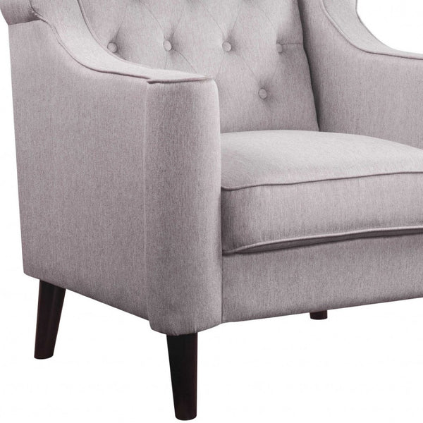 HomeRoots 33" Cream and Black Fabric Arm Chair - Elegant, Durable Upholstery with Stylish Design for Any Space 318826