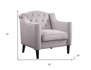HomeRoots 33" Cream and Black Fabric Arm Chair - Elegant, Durable Upholstery with Stylish Design for Any Space 318826