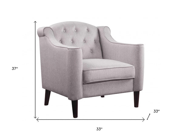 HomeRoots 33" Cream and Black Fabric Arm Chair - Elegant, Durable Upholstery with Stylish Design for Any Space 318826