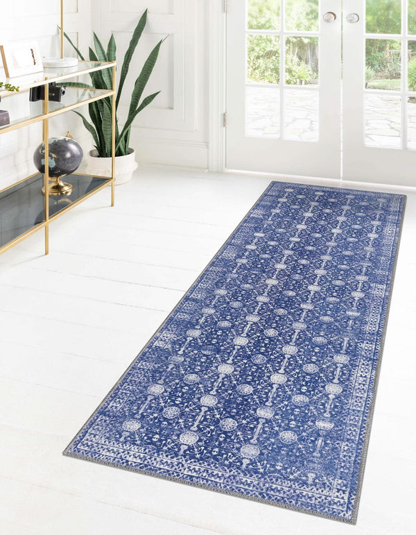 Unique Loom Gray Timeless 2' X 3' Rug - Versatile, Elegant Design For Small Spaces And Everyday Durability Navy,Blue  3188339-unique-loom