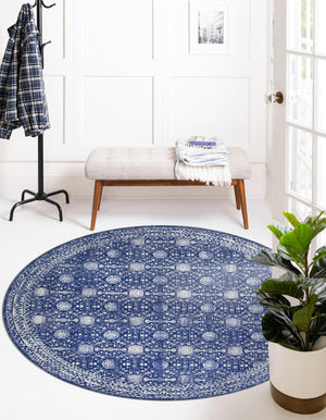 Unique Loom Gray Timeless 2' X 3' Rug - Versatile, Elegant Design For Small Spaces And Everyday Durability Navy,Blue  3188341-unique-loom