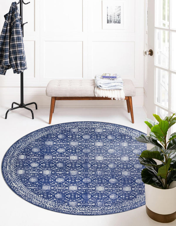 Unique Loom Gray Timeless 2' X 3' Rug - Versatile, Elegant Design For Small Spaces And Everyday Durability Navy,Blue  3188341-unique-loom