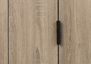 English Elm Dining 48" Counter Height Rectangular Table with Side Storage Cabinet and Open Shelf, Modern Design taupe 51 L x 27 W x 5 H B2710P286996