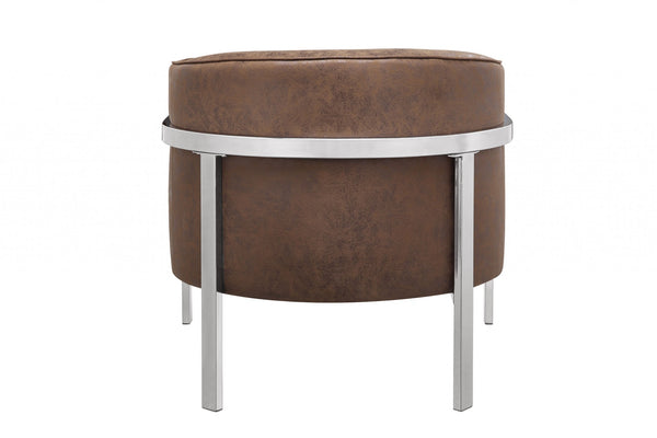 Homeroots 31" X 32" X 29" Brown Edgy Accent Chair   318874