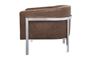 Homeroots 31" X 32" X 29" Brown Edgy Accent Chair   318874