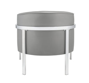 HomeRoots 31" Contemporary Gray and White Fabric Arm Chair – Stylish Accent Seating for Modern Interiors 318875