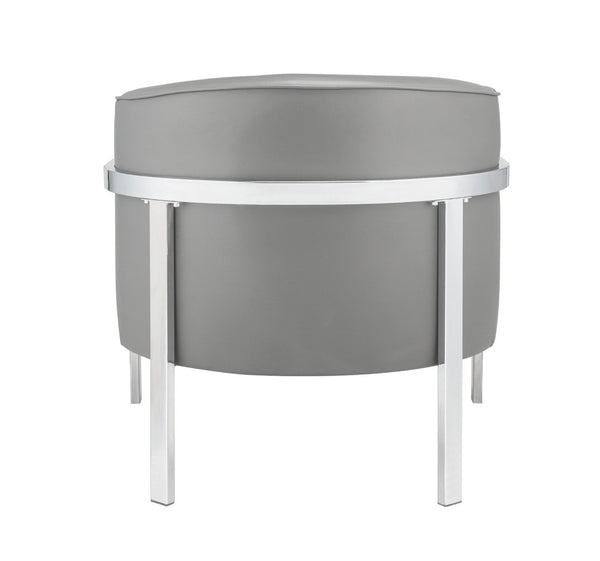 HomeRoots 31" Contemporary Gray and White Fabric Arm Chair – Stylish Accent Seating for Modern Interiors 318875
