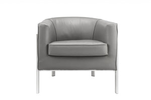 HomeRoots 31" Contemporary Gray and White Fabric Arm Chair – Stylish Accent Seating for Modern Interiors 318875