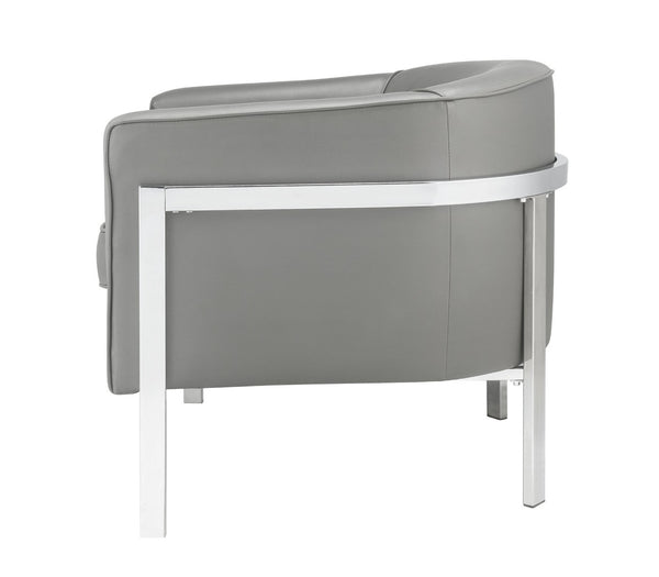 HomeRoots 31" Contemporary Gray and White Fabric Arm Chair – Stylish Accent Seating for Modern Interiors 318875